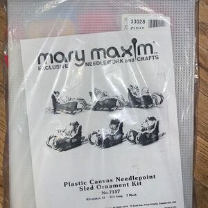 Mary Maxim Plastic Canvas Needlepoint Sled Ornament Kit